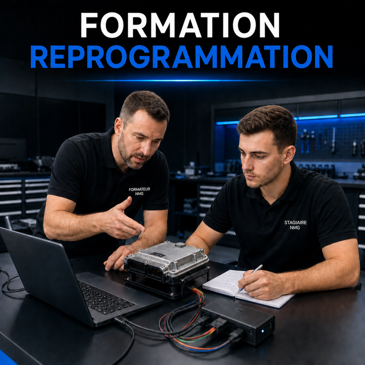 Formation NMG : formateur à gauche et stagiaire à droite